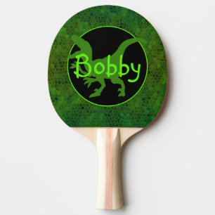 Raquette De Ping Pong Dinosaure Vert Personnalisé Cacher
