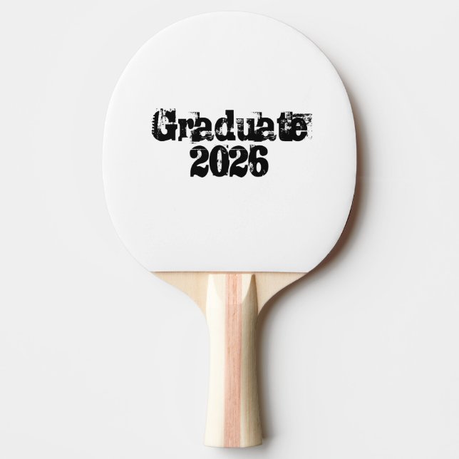 Raquette De Ping Pong Diplômé 2026 Texte tendance cool  (Devant)