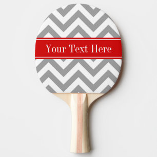 Raquette De Ping Pong Dk Gray White LG Chevron Red Name monogram