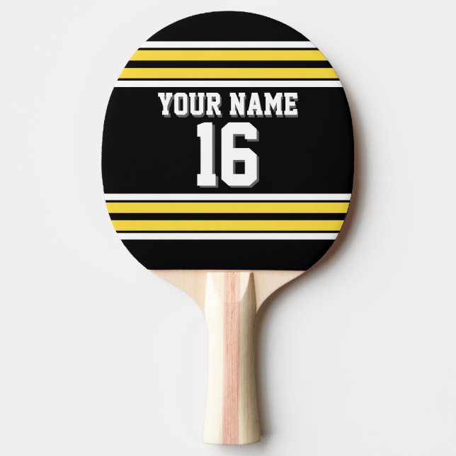 Raquette De Ping Pong do-it-yourself BG Black Yellow Team Jersey Numéro  (Devant)