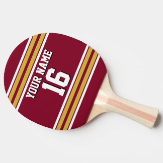 Raquette De Ping Pong do-it-yourself BG Burgundy Gold Team Jersey Nom du