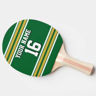 Raquette De Ping Pong do-it-yourself BG Green Gold Team Jersey Numéro pe