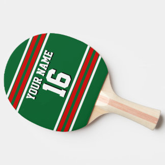 Raquette De Ping Pong do-it-yourself BG Green Red Team Jersey Numéro per