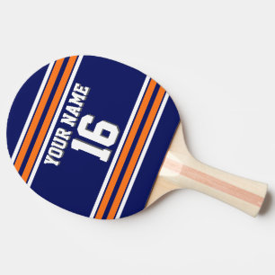 Raquette De Ping Pong do-it-yourself BG Navy Orange Team Jersey Numéro p