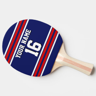 Raquette De Ping Pong do-it-yourself BG Navy Red Team Jersey Numéro pers