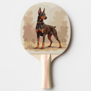 Raquette De Ping Pong Dobermann marron rouille rouge