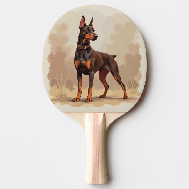 Raquette De Ping Pong Dobermann marron rouille rouge (Devant)