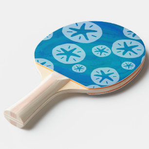 Raquette De Ping Pong Dollar de sable blanc et Motif bleu