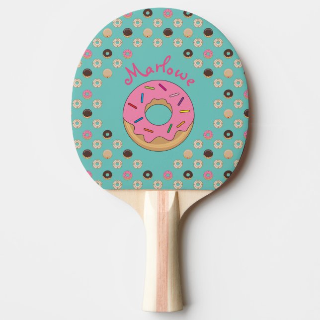 Raquette De Ping Pong Donuts Glacés Nom Personnalisé (Devant)