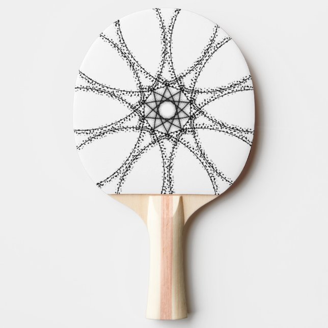 Raquette De Ping Pong Double Fractale - Noir & Blanc (Devant)