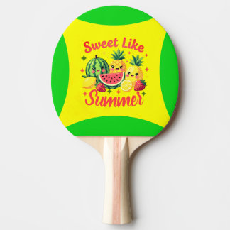 Raquette De Ping Pong Doux comme l'été, joli motif complet de fruits Kaw
