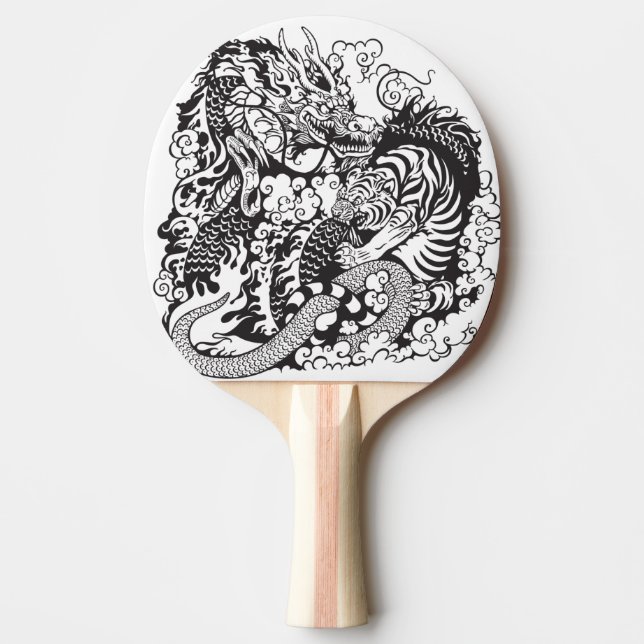 Raquette De Ping Pong dragon and tiger figfigting (Devant)
