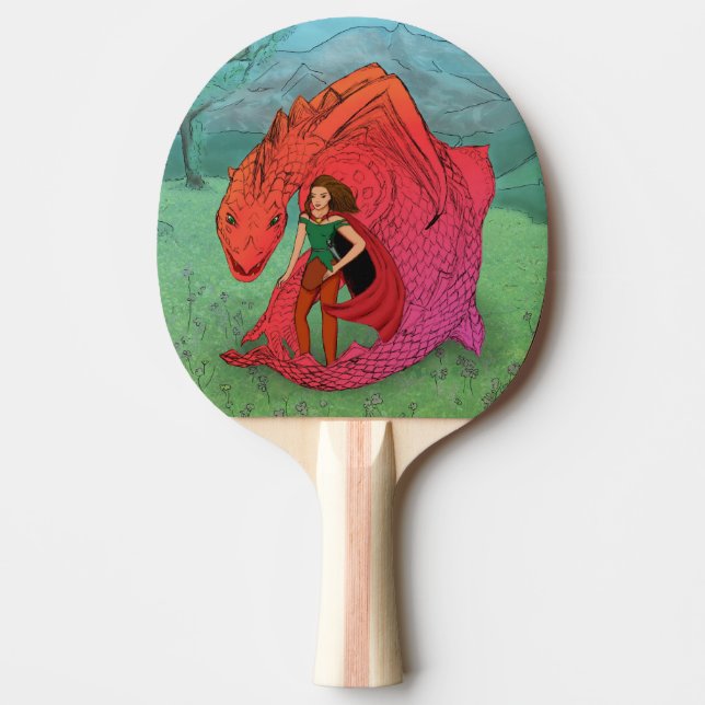 Raquette De Ping Pong Dragon Bébé Rouge (Devant)