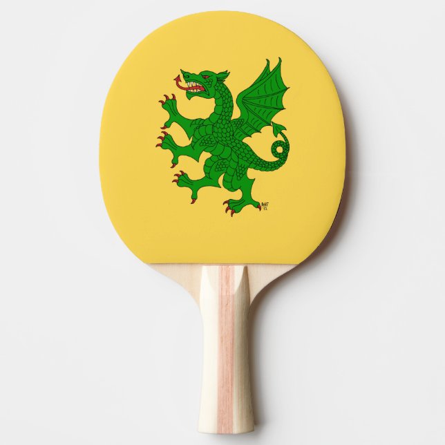 Raquette De Ping Pong Dragon Rampant Vert (Devant)