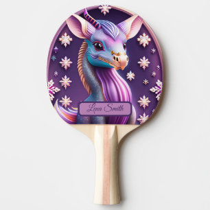 Raquette De Ping Pong Dragon Rose Violet, Art Digital Fantastique