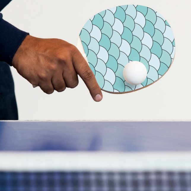 Raquette De Ping Pong Dragon Scales, Fans, Waves, Seigaiha, Blue (Insitu)