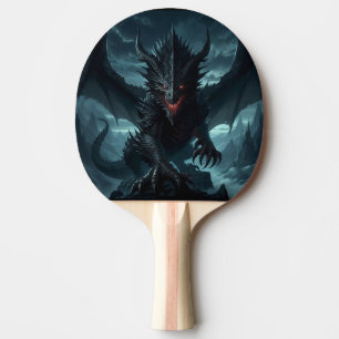 Raquette De Ping Pong Dragon sombre et médiéval
