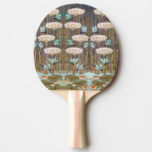 Raquette De Ping Pong Dragonflies Water Lilies Marais Art Nouveau