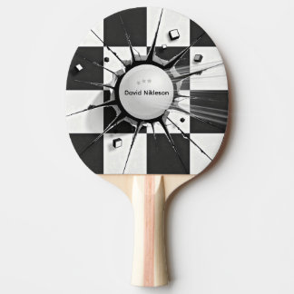 Raquette De Ping Pong Drapeau à damier Sports Tennis de table Balle Coup