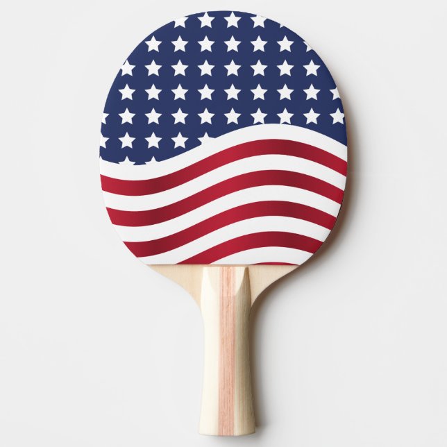 Raquette de ping pong drapeau américain (Devant)