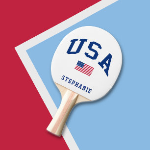 Raquette De Ping Pong Drapeau américain de la fête de l'indépendance pat