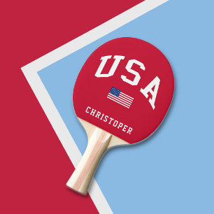 Raquette De Ping Pong Drapeau américain de la fête de l'indépendance pat