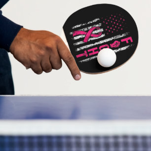 Raquette De Ping Pong Drapeau américain de sensibilisation au cancer du