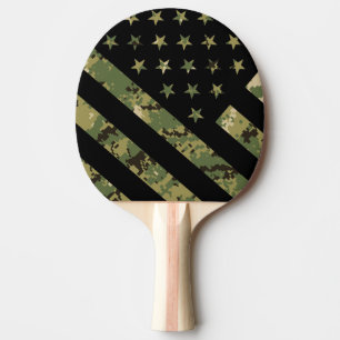 Raquette De Ping Pong Drapeau américain du Camouflage numérique militair