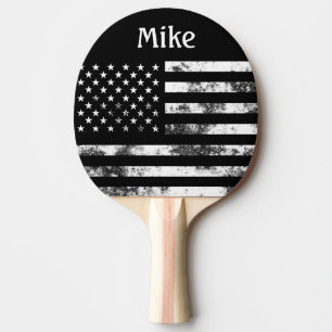 Raquette De Ping Pong Drapeau américain en détresse USA Nom Cool Hommes