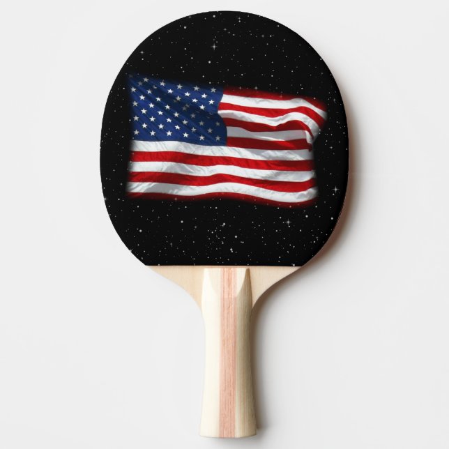 Raquette De Ping Pong Drapeau américain patriotique États-Unis (Devant)