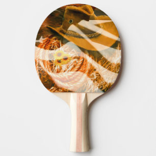 Raquette De Ping Pong Drapeau américain Sunrays Cowboy Casquette Lasso