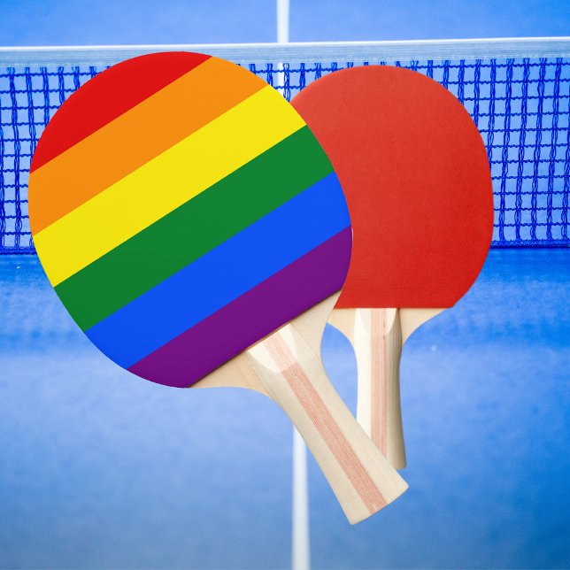 Raquette De Ping Pong Drapeau arc-en-ciel Gay pride LGBTQ classique (Créateur téléchargé)