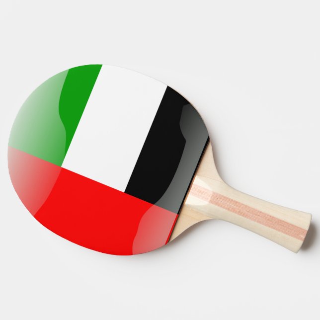 Raquette De Ping Pong Drapeau brillant des Emirats Arabes Unis (Côté)
