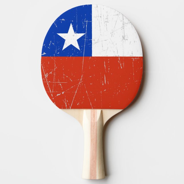 Raquette De Ping Pong Drapeau chilien éraillé et rayé (Dos)