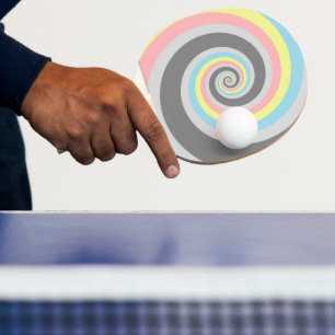 Raquette De Ping Pong Drapeau de fierté abstrait en spirale groovy tripa