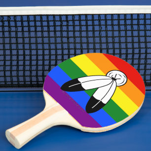 Raquette De Ping Pong Drapeau de fierté bispirituel de SlipperyJoe's sym