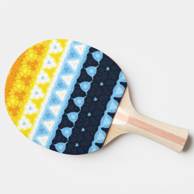 Raquette De Ping Pong Drapeau de fierté Boho Groovy Géométrique Abstrait (Dos Côté)