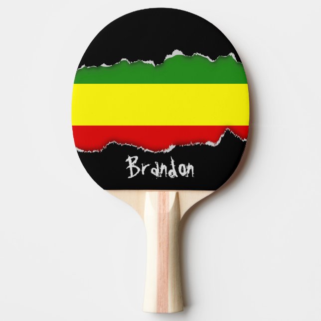 Raquette De Ping Pong Drapeau de fierté de Rastafarian (Devant)
