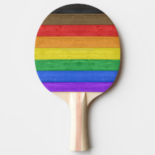Raquette De Ping Pong Drapeau de fierté gay inclusif SlipperyJoe's à tex