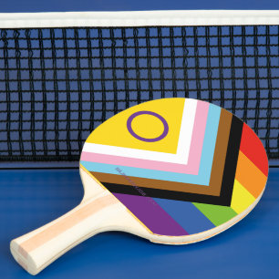 Raquette De Ping Pong Drapeau de fierté intersexe de SlipperyJoe's fond 