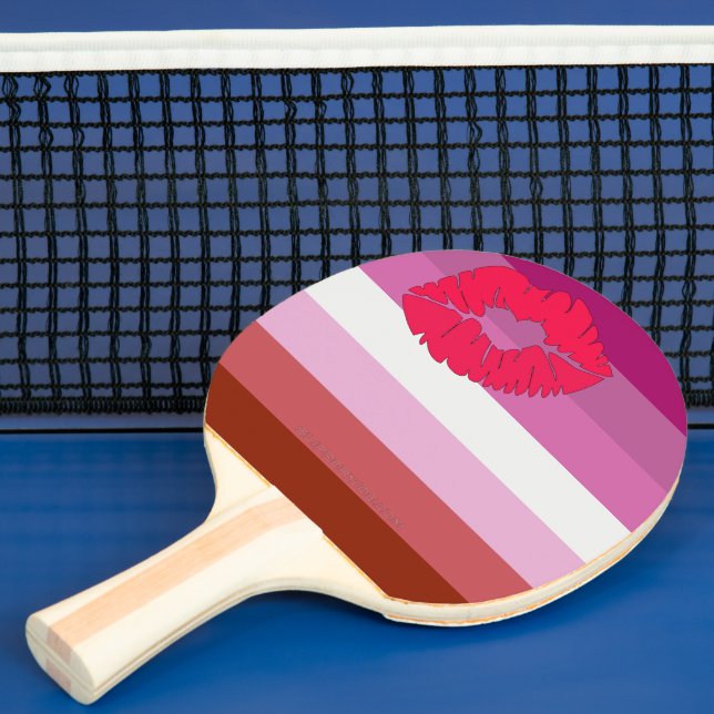 Raquette De Ping Pong Drapeau de fierté lesbienne au rouge à lèvres Slip (Insitu)