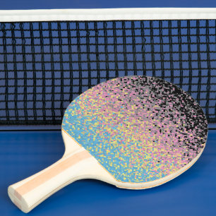 Raquette De Ping Pong Drapeau de fierté polygender pixelisé funky tripan