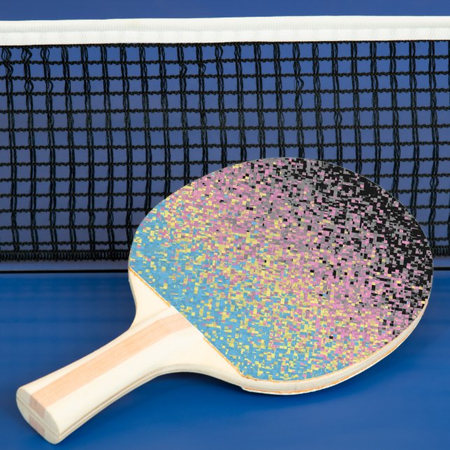 Raquette De Ping Pong Drapeau de fierté polygender pixelisé funky tripan (Insitu)