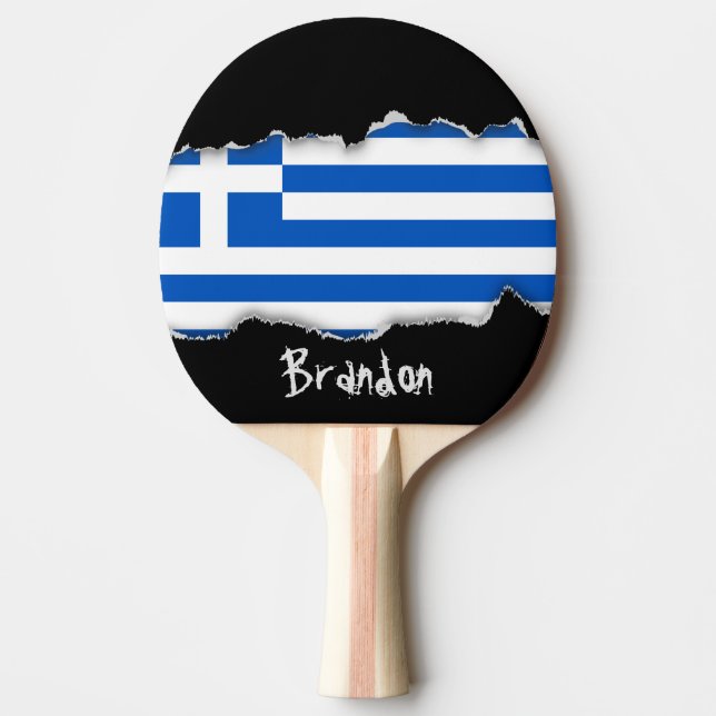 Raquette De Ping Pong Drapeau de la Grèce (Devant)