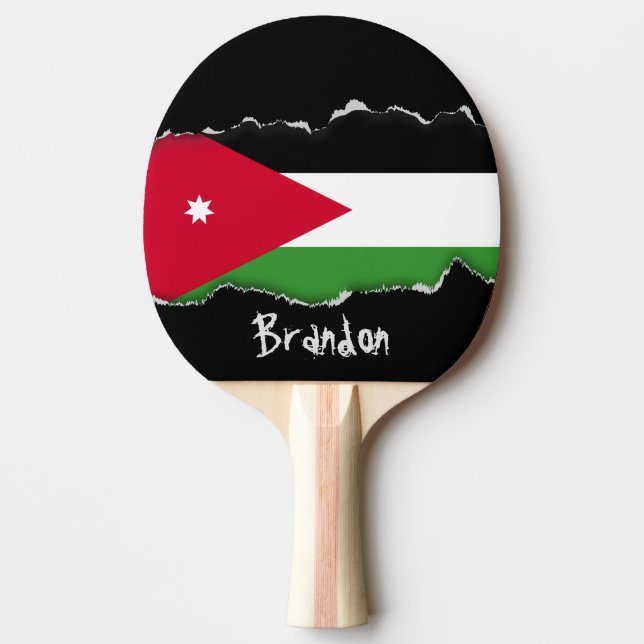 Raquette De Ping Pong Drapeau de la Jordanie (Devant)