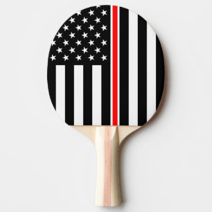 Raquette De Ping Pong Drapeau de la mince ligne rouge : Mémorial des hér