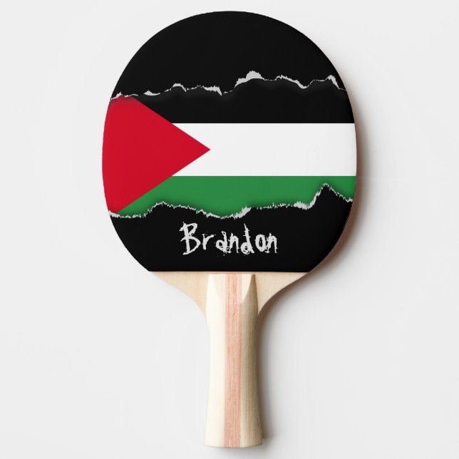Raquette De Ping Pong Drapeau de la Palestine (Devant)
