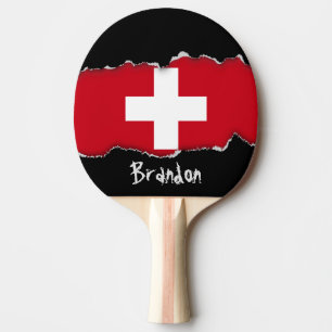 Raquette De Ping Pong Drapeau de la Suisse