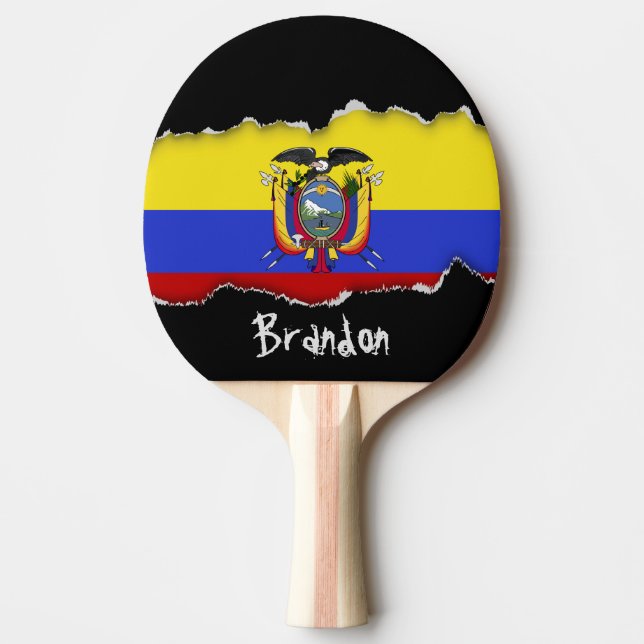 Raquette De Ping Pong Drapeau de l'Equateur (Devant)