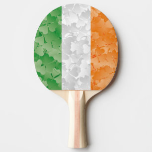 Raquette De Ping Pong Drapeau de l'Irlande avec motif shamrock